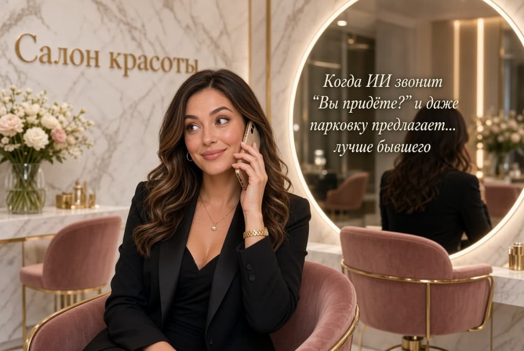 Клиентка салона красоты в Сколково подтверждает запись по телефону с ИИ iiVox